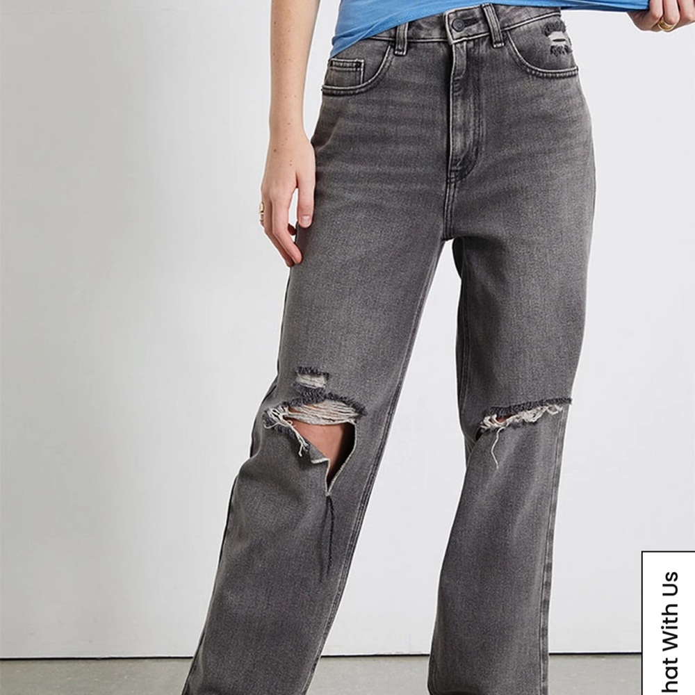 PacSun Washed Black Ripped Boyfriend Jeans